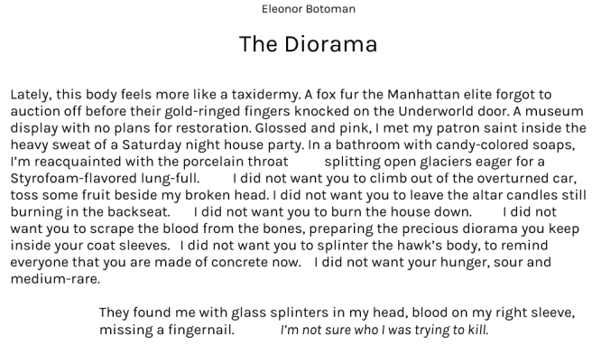Eleonor Botoman – The Diorama (The Mantle, Issue 3)